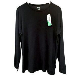 LANDS END Essential Tee Plus Size 1X Black Long Sleeve Tencel Blend NWT